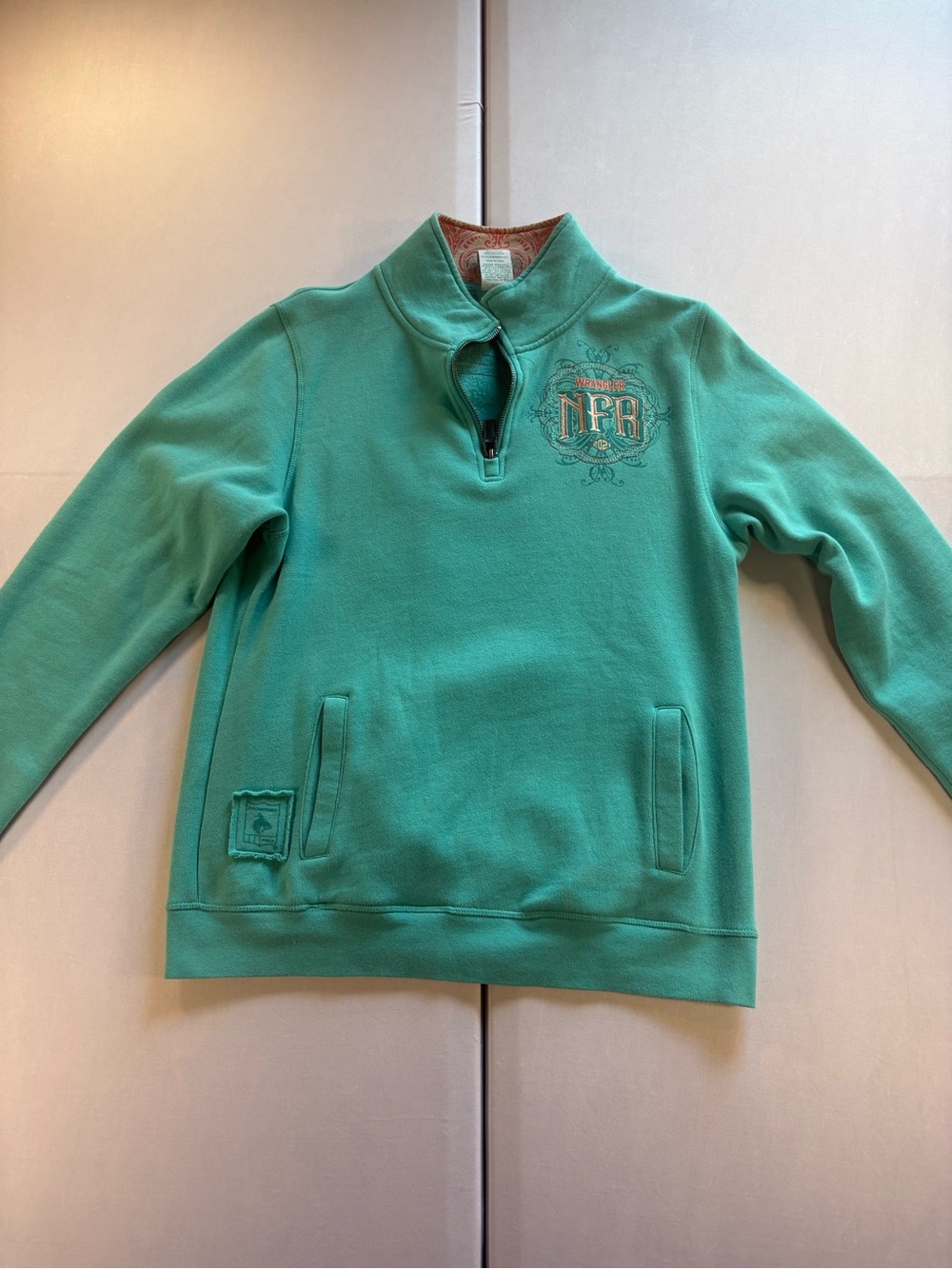 Wrangler Teal Quarter-Zip Pullover Sweatshirt
